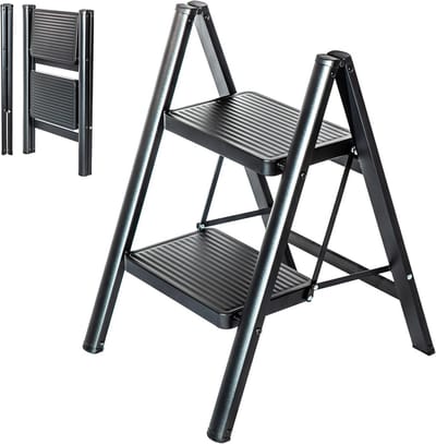 Opvouwbare Trapladder 2 Treden Compact Robuust Staal EN 131