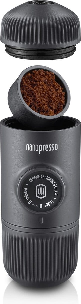 Wacaco Nanopresso - draagbare handmatige espresso machine - werkt zonder elektriciteit - meest veelzijdige add-on mogelijkheden - 18 bar - gemalen koffie - Zwart