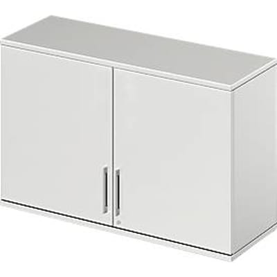 Schäfer Shop Genius Opzetkast TETRIS WOOD, 2 ordnerhoogten, B 1200 mm, afsluitbaar, lichtgrijs