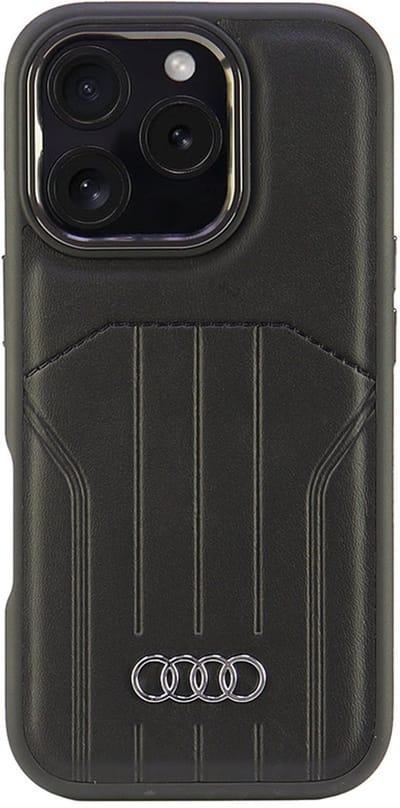 Audi – iPhone 16 Pro – Backcover hoesje – synthetic leather – magsafe – Zwart