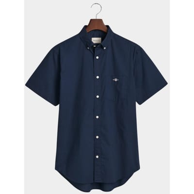 Gant overhemd korte mouw heren Blauw REG CLASSIC POPLIN SS SHIRT 3000101/410