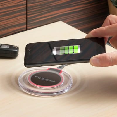 Chargeur Sans Fil - InnovaGoods - Compatible Qi - Chargement Rapide - ABS - Noir Transparent zwart
