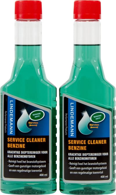 Lindemann Service Cleaner Benzine 2 X 400ML - Motor Reiniger Benzine - Benzine Additief - Motorreiniger - Brandstofsysteem Reiniger - Injector Cleaner Benzine - Injectie Reiniger - Katalysator Reiniger - Motor Onderhoud - Motor Onderhoudsproducten