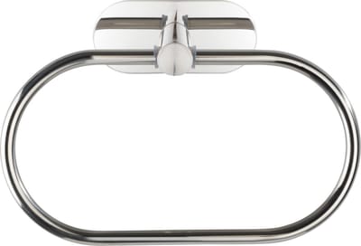 WENKO Turbo-Loc® Handdoekring Orea RVS glanzend - Handdoekhouder - Bevestigen zonder boren - Zelfklevend - 10 jaar garantie