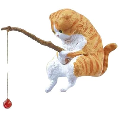 Viskat Ornamenten Aquariumdecoratie Vis Landschapsarchitectuur Cartoon Kat Beeld Mini Resin Figuur Woondecoraties E