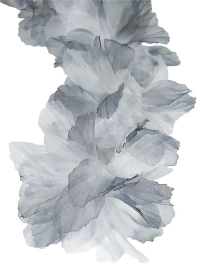 Chiffon bloemen - Kant applicaties - Knutselen en versieren - Organza materiaal - 13 cm - Grijs