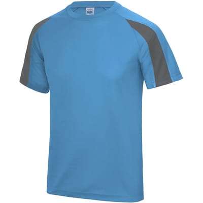 Just Cool Contrast Cool T JC003 - Sapphire Blue/Charcoal (Solid) - M