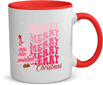 Akyol - kerst merry christmas koffiemok - theemok - rood - Kerstmis - kerst beker - winter - kerst - christmas - kerst cadeau - 350 ML inhoud