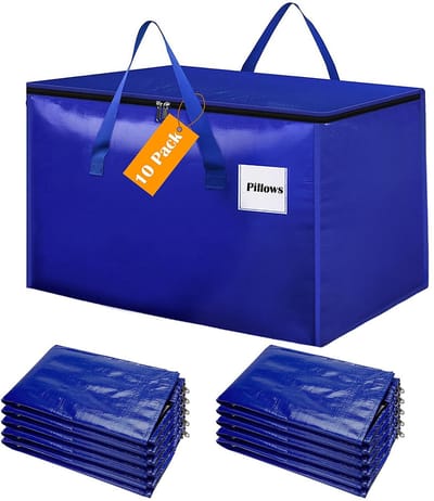 Dailygoods- Opbergzakken 100L - Waterdichte Opbergtassen - 10 Stuks - Opvouwbaar - Voor Kleding en Dekbedden - Duurzaam en Ruim - Opbergzak