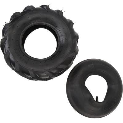 Pneu extérieur 13x5.00‑6 Chambre à air Caoutchouc épaissi Absorption des chocs Motif à forte adhérence Roue de remplacement pour Jardin ATV UTV black
