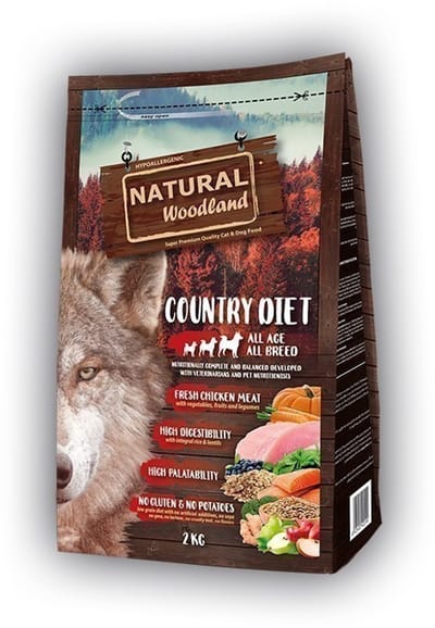 Hondenvoer Natural Woodland - Glutenvrij Kippenvlees - 2kg Hypoallergeen Hondenvoeding