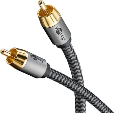 Mono RCA Subwoofer Kabel 2 Meter met Vergulde Connectoren