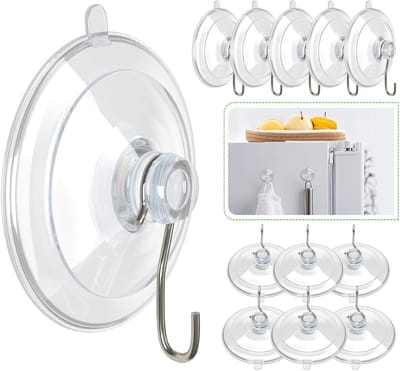 KZQ Zuignaphaken 12 Stuks Extra Sterk Transparant 45 Mm Voor Raam Badkamer Keuken Zonder Boren Herbruikbaar Waterbestendig Voor Handdoekhouder En Lichtketting