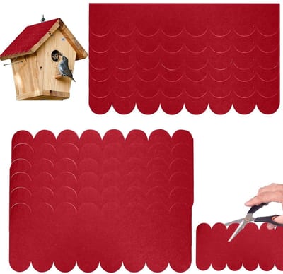 Set van 20 Zelfklevende Mini Dakshingles in Wijnrood 300 x 110 x 2 mm voor Nestkasten, Konijnenhokken en Hondenhuizen, Ideaal voor Dakbedekking en Bescherming