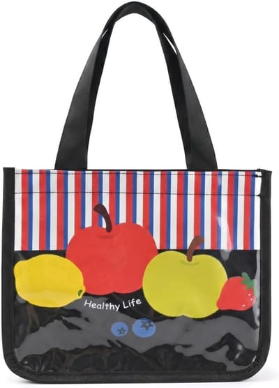 Opvouwbare koeltas van polyester voor kantoor en werk, geïsoleerde lunchbox met handvat, perfect voor levensmiddelen en picknicks, 25 x 19 x 19 cm, zwart