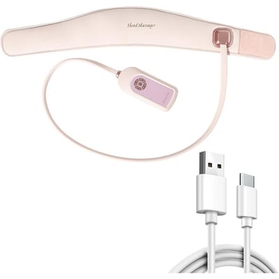 1 set Hoofdmassager Hoofdhuid, Oplaadbare Massager Airbag voor Hoofd, Elektrische Percussie met Draagbaar Ontwerp voor Diepe Ontspanning white