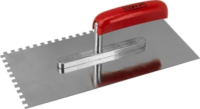 Werkzeyt Plakspaan RVS – 6x6mm Getand – 280x130mm