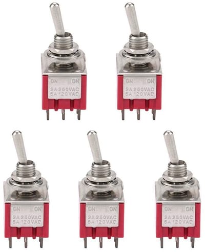 Solidchoice - Dailygoody - Rocker Switch - 5 Stuks - Duurzaam en Betrouwbaar - 9-Pins - Toggle Switch - Geschikt voor Auto's en Huishoudelijke Apparaten