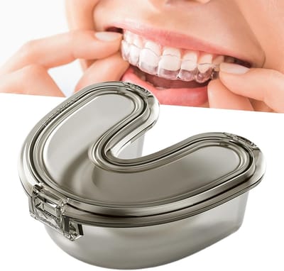 U-vormige bewaardoos, afgesloten draagbare onzichtbare kunstgebitdoos, kunstgebit-weekbakje, opbergdoos voor orthodontische apparatuur