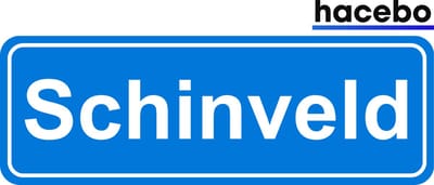 Hacebo - Plaatsnaam Sticker - 29x10 CM - Schinveld sticker - Verkeersborden sticker - grappige cadeaus - Schinveld