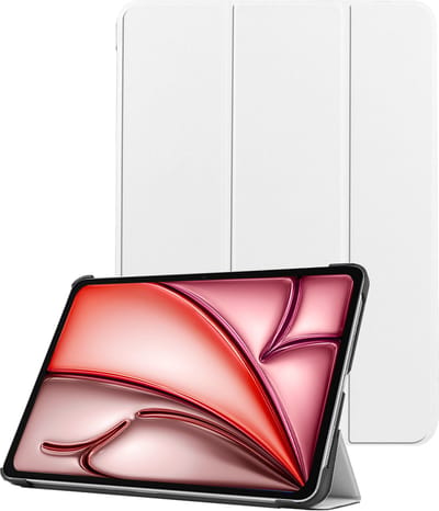 Hoes - Geschikt voor Apple iPad Air (2024/2025/2026) - 11 inch - Dun & Stevig - Trifold Bookcase - Hard Cover - Hardcover Book Case - Tablet Hoesje - Wit