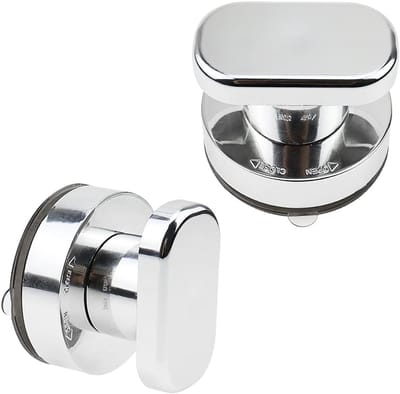 Suction Cup Handle 2pcs - Silver Reusable Suction Cup Door Handle - Portable Mobility Handle Knobs met Sterke Zuignap voor Glass Door - Chest of Drawers - Cupboard - Fridge Door - Balcony
