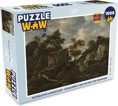 Puzzel Rotsachtig landschap - Schilderij van Jacob van Ruisdael - Legpuzzel - Puzzel 1000 stukjes volwassenen