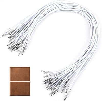30 Stuks 30 cm Elastische Lussen voor Maskers, Feesthoeden en Boekbinding - Wit Stretchkoord met Metalen Haakjes