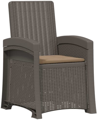 vidaXL - Ligstoel - Rieten - Look - Lichtgrijs - en - Taupe - PP