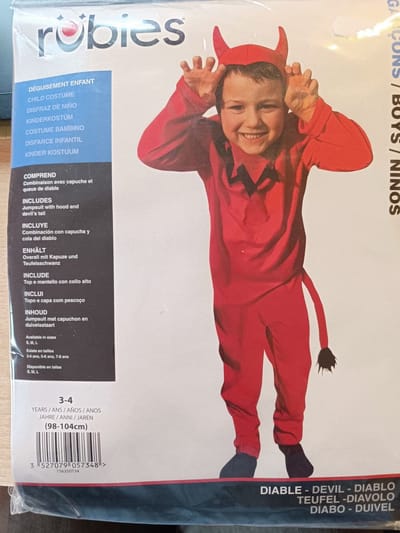 RUBIES FRANCE - Klassieke rode duivel outfit voor jongens - 92/104 (3-4 jaar)