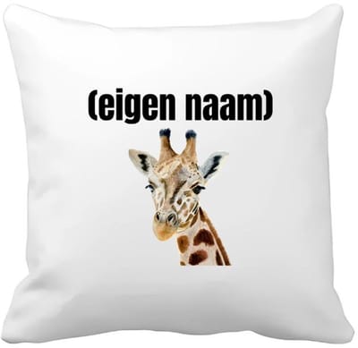 Akyol - giraffe met eigen naam Kussen hoes - Giraffe - giraffe liefhebbers - dieren liefhebber - leuk cadeau voor iemand die houdt van giraffen - cadeau - kado - 40 bij 40 cm