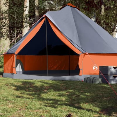 Familietent 8 personen - Kampeertent buiten - Outdoor avontuur - Waterdichte bescherming - Grijs oranje