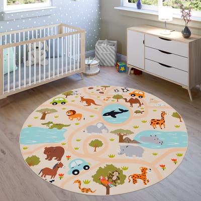 Paco Home Kindertapijt Laagpolige Vloerkleden Voor Kinderkamer Speelkleed Meerkleurig 160 cm Rund