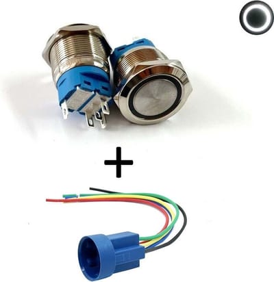 VCTparts® Inbouw Schakelaar 12V Drukknop - Cirkel voor Elektrische Accessoires