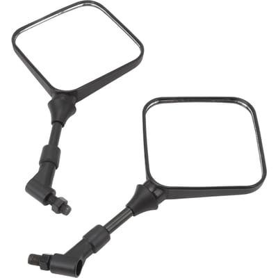 Paire de rétroviseurs carrés pour moto, réglables à 360 degrés, grand angle de vision, universels black