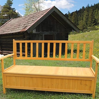Grote Houten Tuinbank met Opbergvak - 145 x 61 x 85 cm