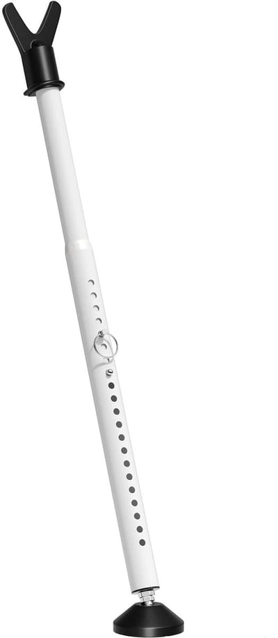 longziming -Verstelbare Deurbeveiligingsstang 48–132 cm – Sterk IJzer – Antislip – Wit – 1 Stuk