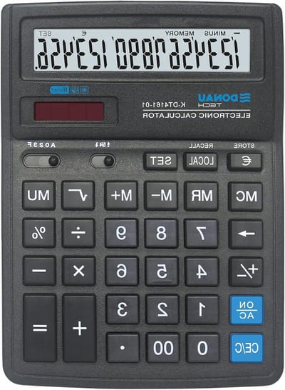Tafelrekenmachine - Zakelijke rekenmachine - Financiële berekeningen - 16-cijferige weergave - 199x153x31mm - Zwart