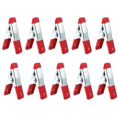 10PCS Metalen Veerklemmen 2  Clip Zachte Plastic Tips Grip Foto's Craft Clips Gereedschap red