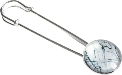 2 Love It Marble Marmer - Sjaalspeld - Vestsluiting - Lengte 8 cm - Groen - Wit - Zwart