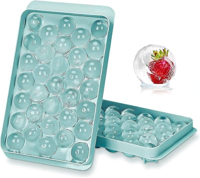 SnelShoppen - Ice Cube Tray met Deksel, Ruimtebesparend en Stapelbaar, Vierkante IJsklontjes, LFGB Goedgekeurd, BPA-vrij, Gemakkelijk te Verwijderen,