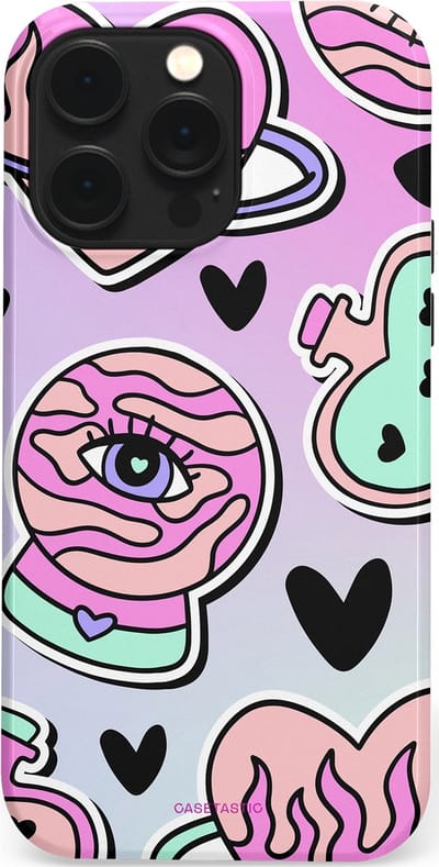 Casetastic Hoesje Geschikt voor Apple iPhone 14 Pro Max Magsafe - Stijlvolle Beschermende Duo-layer Case - Pastel Popart