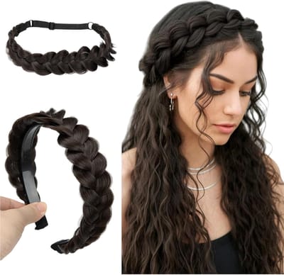 Handgemaakte gevlochten haarbanden - 2 stuks, elastische haaraccessoires voor vrouwen, perfect voor dagelijks gebruik en speciale gelegenheden
