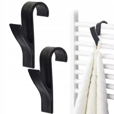 Radiatorhaakjes - Radiator haak - 2 stuks - Handdoek Haak - Zwart - 10CM - Kunststof - Handige haak voor aan jouw radiator - CHPN