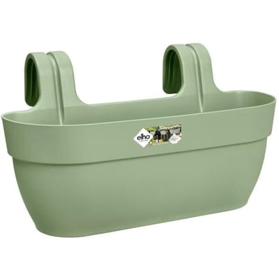Elho Vibia Campana Easy Hanger L 46 - Balkonbak met Ophanghaken - 100% Gerecycled Plastic - Ø 46.0 x H 26.5 cm - Pistachegroen