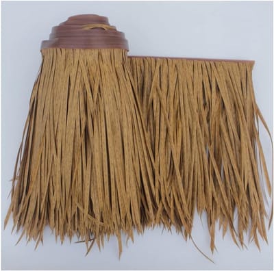 Kunstmatige rieten dakrand - Nep stro - Decoratie buiten - Weerbestendig materiaal - 0.5x10m rol - Geel