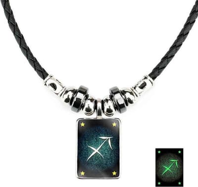 Boogschutter / Sagittarius Sterrenbeeld Ketting met Hanger - Glow in the Dark - Kettingen Heren Dames - Astrologie - Papa Cadeau Voor Mannen - Vaderdag