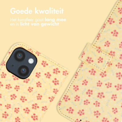 imoshion Hoesje - Geschikt voor Apple iPhone 14 - Design Bookcase smartphone - Sunny Yellow Petite Flowers