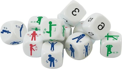 Dobbelstenen set - Bewegingskubussen - Spelenderwijs leren - Verschillende kleuren - 12 stuks - Rood groen blauw