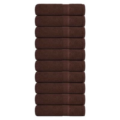 vidaXL - Douchehanddoeken - FROGN - 10 - st - 70x140 - cm - 360 - g/m² - bruin